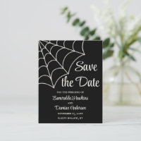 Spiderwebs Black and White Gothic Save the Date