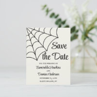 Spiderwebs Black and White Gothic Save the Date