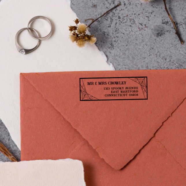 Spiderwebs Halloween Goth Mr & Mrs Self-inking Stamp (Creator Uploaded)