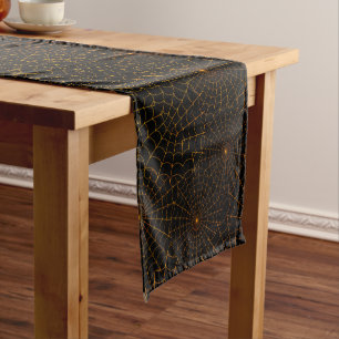Spiderwebs Halloween Short Table Runner