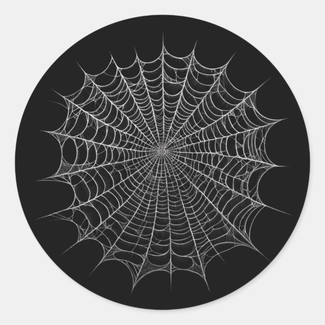 Spiderwebs Spider Web Halloween Classic Round Sticker (Front)
