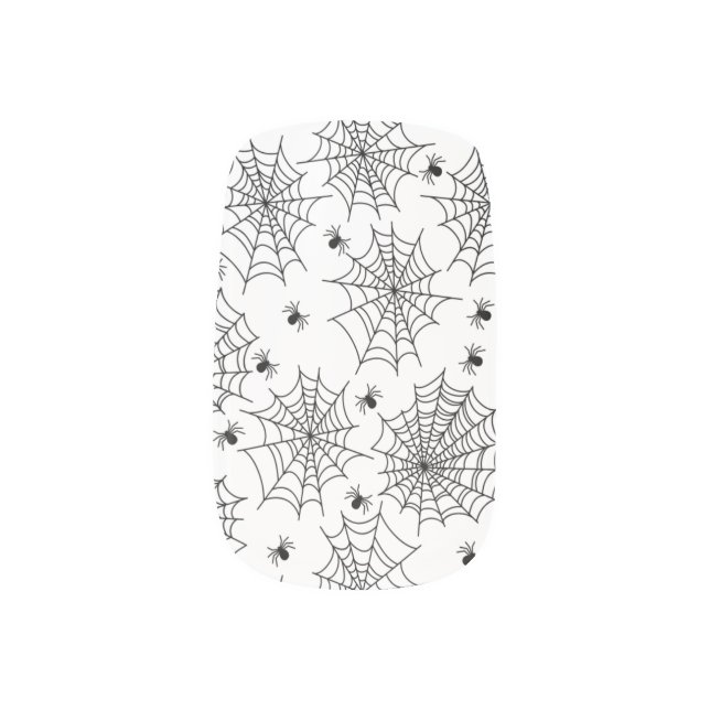 Spiderwebs White Minx Nail Art (Left Thumb)