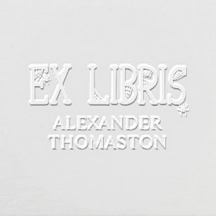 Spiderwebs with Hanging Spiders on Ex Libris Text Embosser