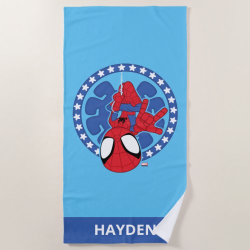 Spidey Americana Spider Icon Beach Towel