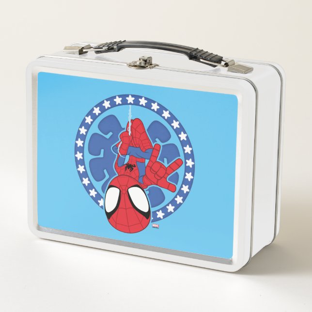Spidey Americana Spider Icon Metal Lunch Box (Front)