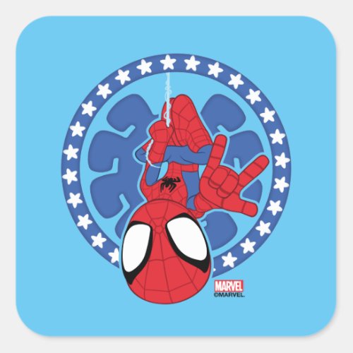 Spidey Americana Spider Icon Square Sticker