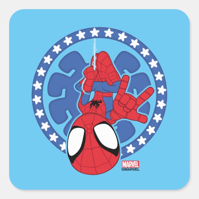Spidey Americana Spider Icon Square Sticker (Front)