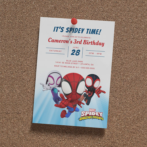 Spidey and His Amazing Friends Birthday Invitation