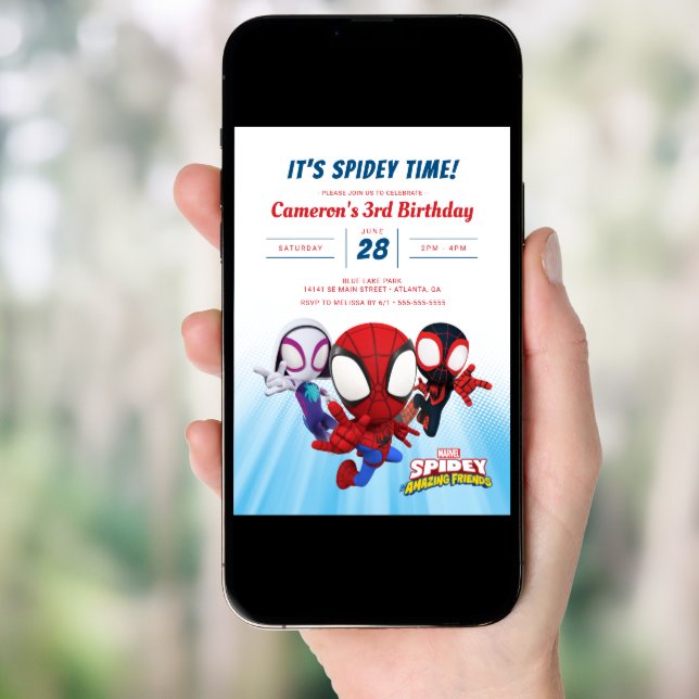 Spidey and His Amazing Friends Birthday Invitation (Front Digital)