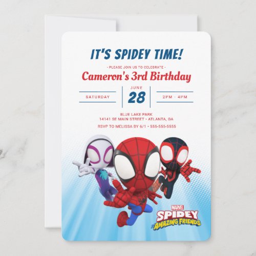 Spidey and His Amazing Friends Birthday Invitation