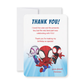 Spidey and His Amazing Friends Birthday Thank You Invitation