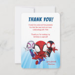 Spidey and His Amazing Friends Birthday Thank You Invitation<br><div class="desc">Thank all your family and friends for coming to your child's Spider-Man themed Birthday with these cute Spidey and His Amazing Friends Thank You Notes. Personalize by adding your personal thank you message!</div>