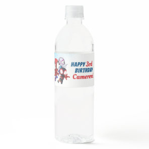 Spidey and His Amazing Friends Birthday Water Bottle Label
