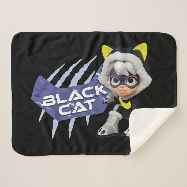 Spidey and his Amazing Friends Black Cat Sherpa Blanket (Front (Horizontal))