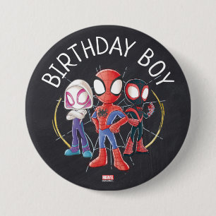 Spidey and His Amazing Friends Chalkboard Birthday Button