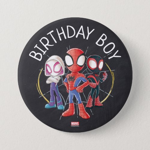 Spidey and His Amazing Friends Chalkboard Birthday Button