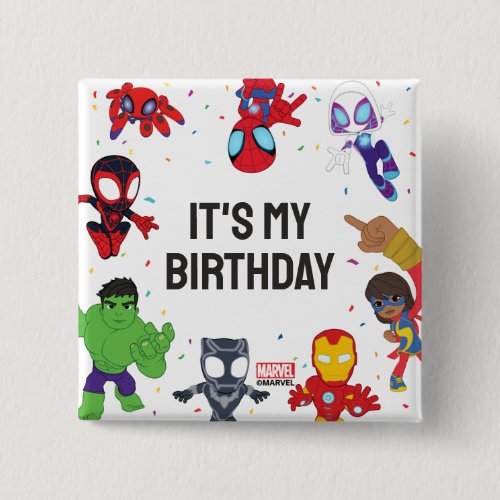 Spidey and His Amazing Friends Confetti Birthday Button