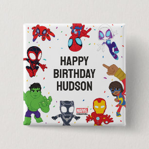 Spidey and His Amazing Friends Confetti Birthday Button