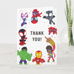 Spidey and His Amazing Friends Confetti Birthday Letterpress Thank You Card
