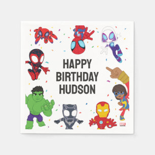 Spidey and His Amazing Friends Confetti Birthday Napkins