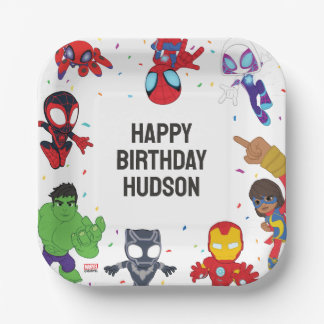 Spidey and His Amazing Friends Confetti Birthday Paper Plates