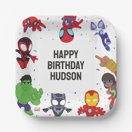 Spidey and His Amazing Friends Confetti Birthday Paper Plates