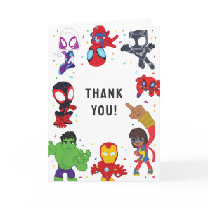 Spidey and His Amazing Friends Confetti Birthday Thank You Card