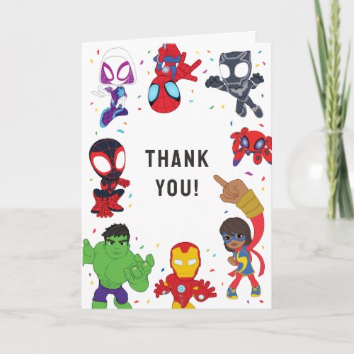 Spidey and His Amazing Friends Confetti Birthday Thank You Card
