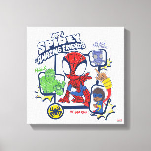 Spidey and his Amazing Friends Crayon Graphic Canvas Print
