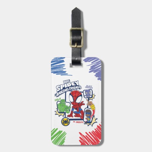 Spidey and his Amazing Friends Crayon Graphic Luggage Tag