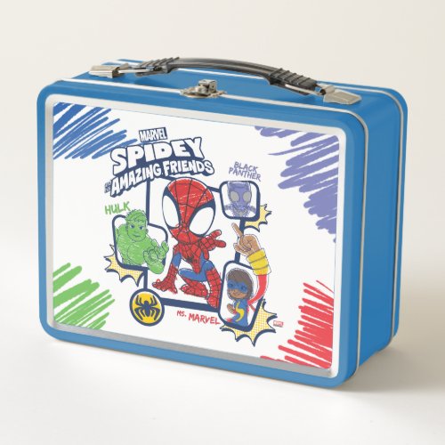 Spidey and his Amazing Friends Crayon Graphic Metal Lunch Box