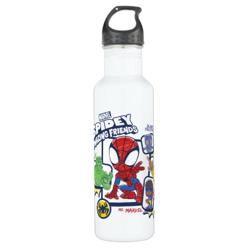 Spidey and his Amazing Friends Crayon Graphic Stainless Steel Water Bottle