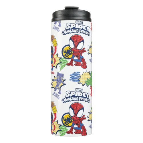 Spidey and his Amazing Friends Crayon Graphic Thermal Tumbler
