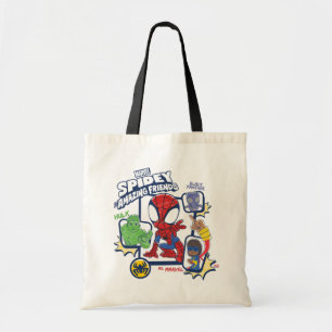 Spidey and his Amazing Friends Crayon Graphic Tote Bag
