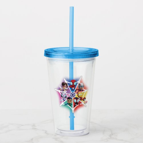 Spidey and his Amazing Friends Glowing Web Graphic Acrylic Tumbler