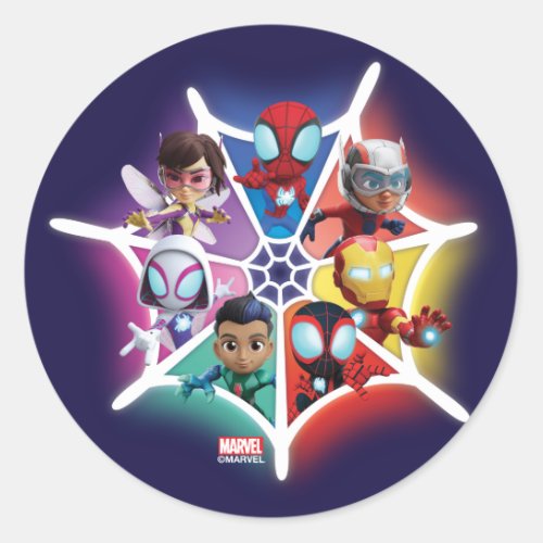 Spidey and his Amazing Friends Glowing Web Graphic Classic Round Sticker