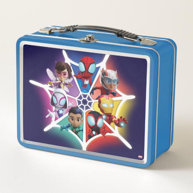 Spidey and his Amazing Friends Glowing Web Graphic Metal Lunch Box (Front)
