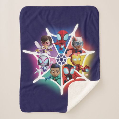 Spidey and his Amazing Friends Glowing Web Graphic Sherpa Blanket