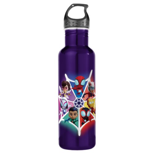 Spidey and his Amazing Friends Glowing Web Graphic Stainless Steel Water Bottle