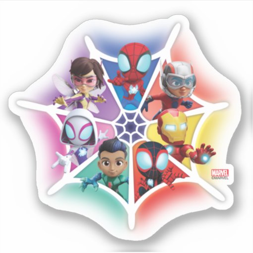 Spidey and his Amazing Friends Glowing Web Graphic Sticker | Zazzle