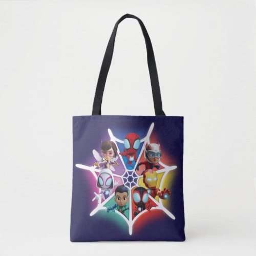 Spidey and his Amazing Friends Glowing Web Graphic Tote Bag
