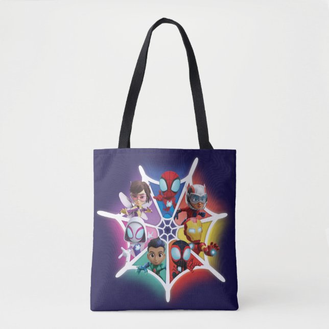 Spidey and his Amazing Friends Glowing Web Graphic Tote Bag (Front)