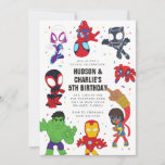 Spidey and His Amazing Friends Twin Birthday Invitation<br><div class="desc">Invite all your friends to your twins Birthday with these cute Spidey and His Amazing Friends invitations. Personalize by adding all your party details!</div>