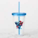 Spidey and TRACE-E Glow Webs Glow Acrylic Tumbler