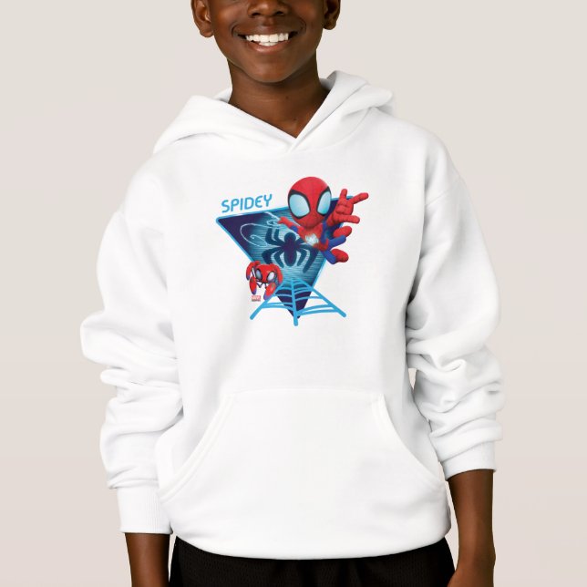 Spidey and TRACE-E Glow Webs Glow Hoodie (Front)