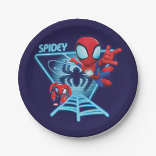 Spidey and TRACE-E Glow Webs Glow Paper Plates