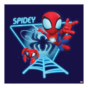 Spidey and TRACE-E Glow Webs Glow Poster