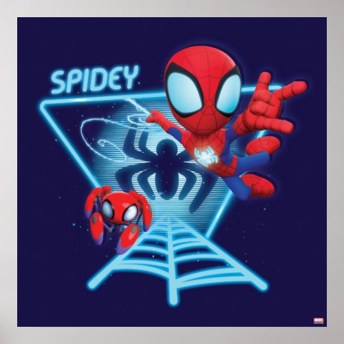 Spidey and TRACE_E Glow Webs Glow Poster