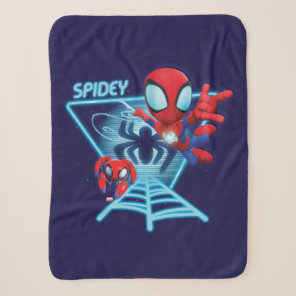 Spidey and TRACE-E Glow Webs Glow Sherpa Blanket