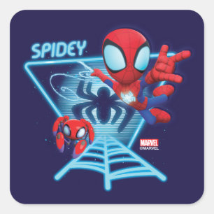 Spidey and TRACE-E Glow Webs Glow Square Sticker